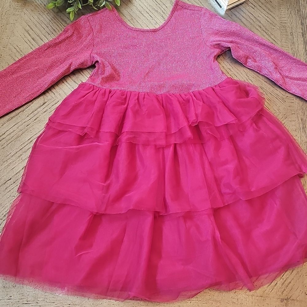 Hanna Anderson Long Sleeve Tulle Sparkle Dress Size 12
